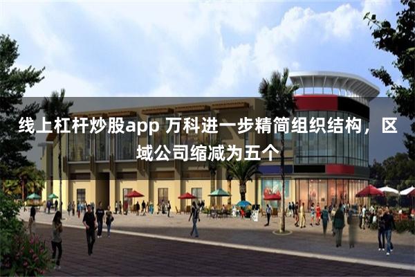 线上杠杆炒股app 万科进一步精简组织结构，区域公司缩减为五个