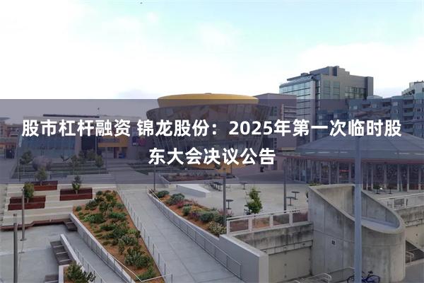 股市杠杆融资 锦龙股份：2025年第一次临时股东大会决议公告
