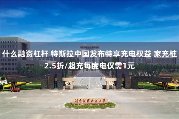 什么融资杠杆 特斯拉中国发布特享充电权益 家充桩2.5折/超充每度电仅需1元