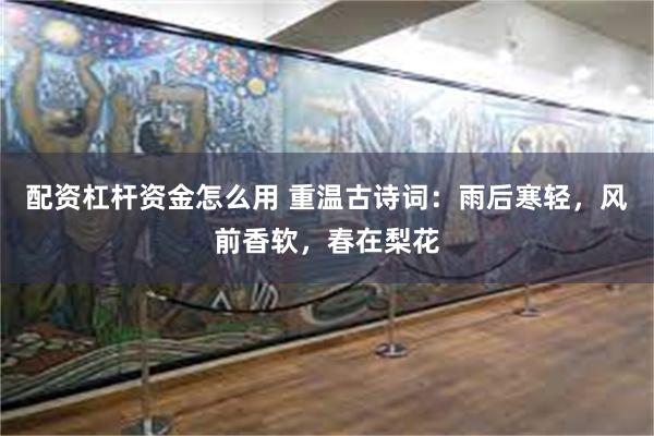 配资杠杆资金怎么用 重温古诗词：雨后寒轻，风前香软，春在梨花