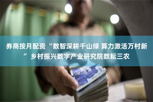 券商按月配资 “数智深耕千山绿 算力激活万村新” 乡村振兴数字产业研究院数耘三农