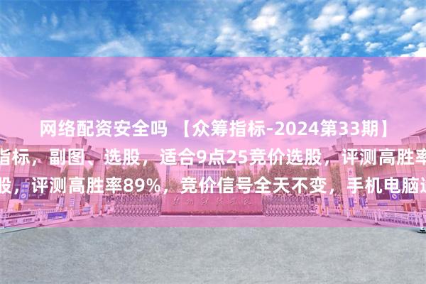 网络配资安全吗 【众筹指标-2024第33期】通达信【大黑鲨】竞价指标，副图、选股，适合9点25竞价选股，评测高胜率89%，竞价信号全天不变，手机电脑通达信通用