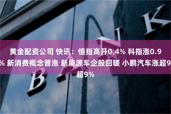 黄金配资公司 快讯：恒指高开0.4% 科指涨0.99% 新消费概念普涨 新能源车企股回暖 小鹏汽车涨超9%